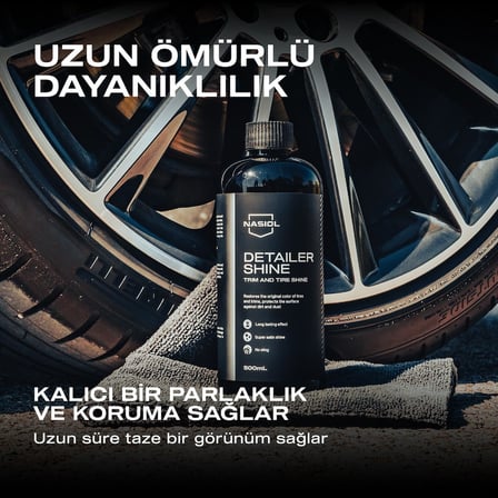 DetailerShine Araç Trim ve Lastik Parlatıcı-500 mL-Araç Lastik, Trim, Tampon Bakımı, Detailing, Lastik, Tekerlek Parlatma