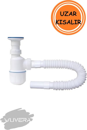 Körüklü Tahliye Taslı Lavabo Evye Sifonu - Depolu Lavabo Evye Gider Borusu