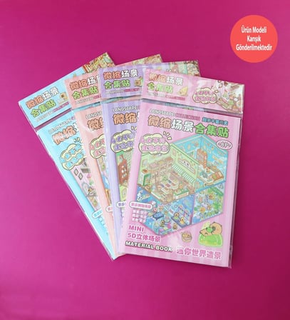 Dıy Kendin Yap Capybara 5D Sahne Sticker Seti – 8 Sayfa (4 Sahne + 4 Sticker)