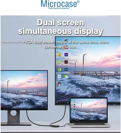 USB 3.0 HDMI-VGA-AUX Görüntü Aktarıcı Adaptör Çevirici AL4331
