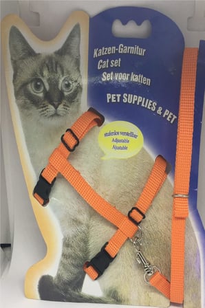 Kedi Göğüs Tasması Ve Gezdirme Seti No: 110 Turuncu