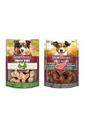 Smartbones 2 Çeşit Karma Mini Köpek Ödülü 8 Li 128 Gr. X 2 Adet