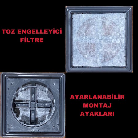 Havalandırmalı, Ayarlanabilir, Kare, Plastik Baca Deliği Kapağı menfez