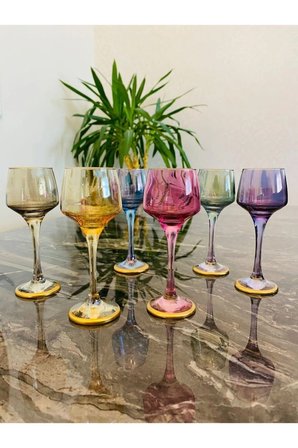 Amore Sunumluk Kahve Yanı Bardak 6'lı Lüsterli Lal 6 Renk