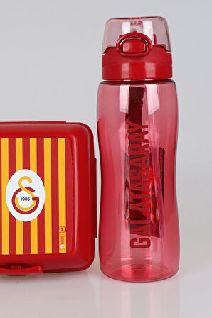 "DEKOMUS CEP DEFTERİ HEDİYELİ" YENİ SEZON LİSANSLI GALATASARAY 700 ML MATARA VE 2 KATLI BESLENME KABI / LUNCH BOX SETİ
