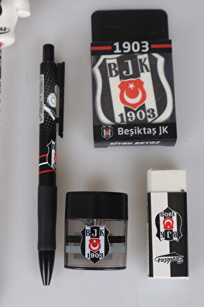"DEKOMUS CEP DEFTERİ HEDİYELİ" LİSANSLI BEŞİKTAŞ KIRTASİYE SETİ SİLGİ TEPELİ KURŞUN KALEM,VERSATİL UÇLU KALEM,2 ADET SİLGİ