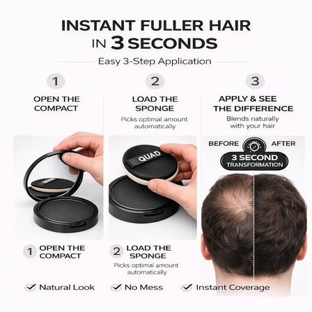 Unisex Saç ve Sakal Kapatıcı Dolgunlaştırıcı Pudra, Siyah, 10gr, Doğal Görünüm, Anında Hacim