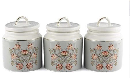 Mikasa Moor Mystic Floral 3lü Kavanoz Seti 13x16cm 900ml P366.106536