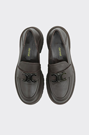 Yüksek Taban Hakiki Deri Casual Kadın Ayakkabı 