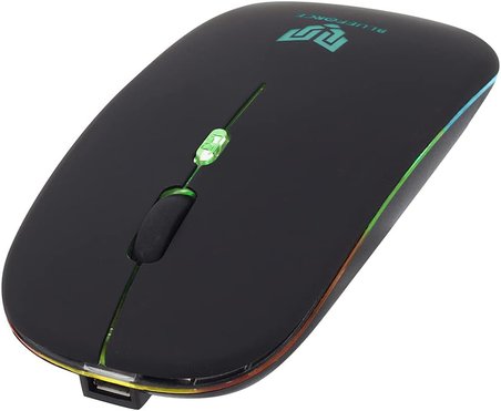 2, 4Ghz Bluetooth Wireless Kablosuz Sessiz Mouse Siyah Işıklı