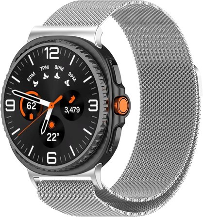 Samsung Galaxy Watch 8 / Watch 8 Classic (40mm/44mm/46mm) Uyumlu Milanese Loop Metal Hasır Kordon – Manyetik Paslanmaz Çelik Bileklik, Unisex Ayarlanabilir Saat Kayışı