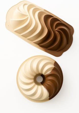 İkili Silikon Kek Kalıbı Spiral ve Yuvarlak Model Yapışmaz Isıya Dayanıklı Yumuşak Silikon Pasta ve Kek Kalıbı Seti Kolay Temizlenen Dayanıklı Fırın Kalıbı Muffin Tatlı Pişirme Kalıbı