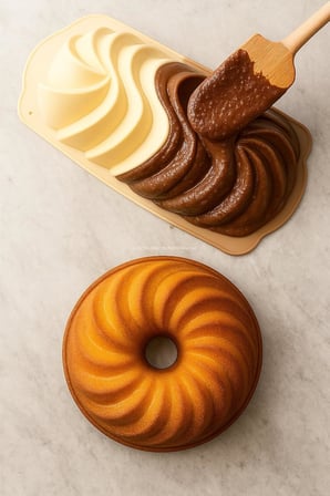 İkili Silikon Kek Kalıbı Spiral ve Yuvarlak Model Yapışmaz Isıya Dayanıklı Yumuşak Silikon Pasta ve Kek Kalıbı Seti Kolay Temizlenen Dayanıklı Fırın Kalıbı Muffin Tatlı Pişirme Kalıbı