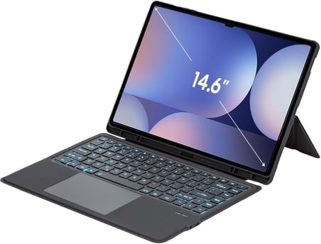Galaxy Tab S10 Ultra/S9 Ultra/S8 Ultra 14.6inç için ile Uyumlu Magic Keyboard Işıklı Mag Touchpad Blutooth Işıklı Standlı Klavyeli Kılıfı