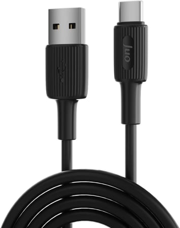 66W USB-A to USB Type-C Silikon Hızlı Şarj ve Data Kablosu Siyah 1 Metre