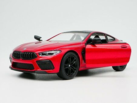 Kinsmart BMW M8 Diecast Metal Çek Bırak Araba 1:34 Ölçek Kırmızı