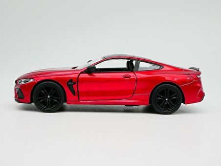 Kinsmart BMW M8 Diecast Metal Çek Bırak Araba 1:34 Ölçek Kırmızı