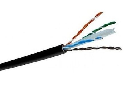 Erse Cat-6 Utp Pe Awg 4x2x23mm2 Harici Pvc Data Kablosu Siyah Kılıflı ( 50 metre )
