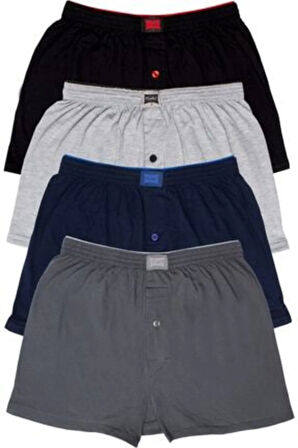 Erkek Siyah Penye Pamuklu Boxer 10'lu