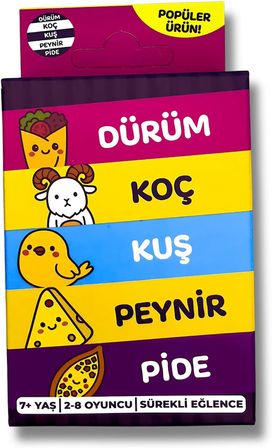 Çabuk Reflex Kutu Oyunu Dürüm Koç Kuş Peynir Pide Kart Oyunu Oyun Parti Eğlence Aile Arkadaş Oyunu