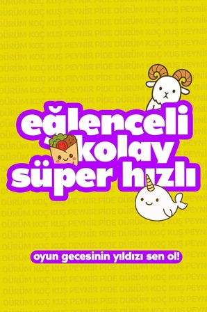 Çabuk Reflex Kutu Oyunu Dürüm Koç Kuş Peynir Pide Kart Oyunu Oyun Parti Eğlence Aile Arkadaş Oyunu