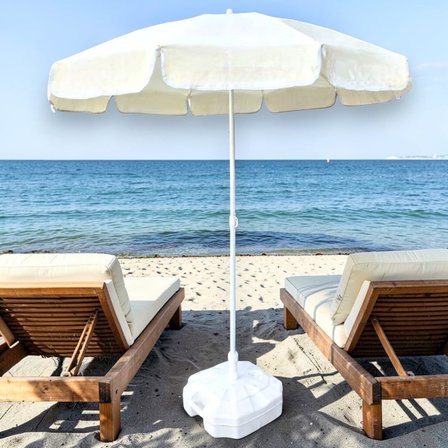 PLAJ ŞEMSİYESİ KREM 200 CM 10 TELLİ