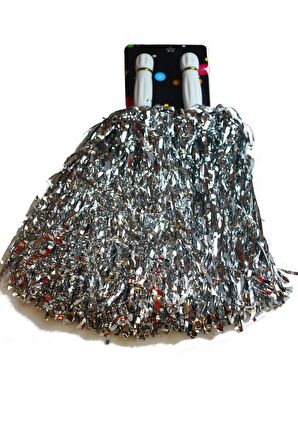 GÖSTERİ PONPON 2'Lİ SET METALİK GÜMÜŞ