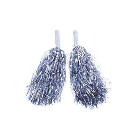 GÖSTERİ PONPON 2'Lİ SET METALİK GÜMÜŞ