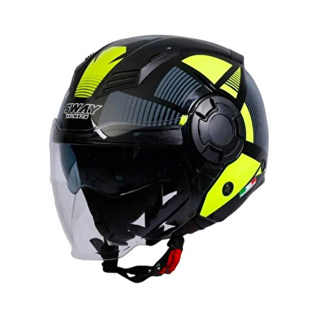 Sway Açık Kask Güneş Vizörlü Sw 766 Geko Yellow