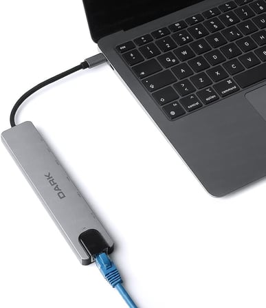USB 3.1 Type-C 8 in 1 Ethernet/HDMI/TF SD Kart Okuyucu/USB 3.0 - USB 2.0 / USB-C &amp; USB-C PD Dönüştürücü Çevirici HUB (DK-AC-U31X40)