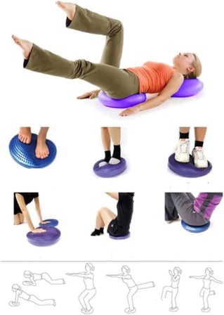 Disk Formlu Denge Topu Mavi 33 cm Yoga Pilates Egzersiz Aleti, FRK2234