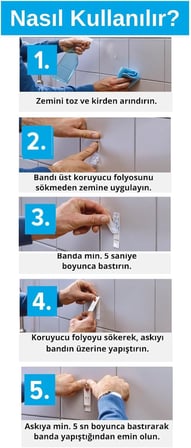 İz bırakmadan Sökülebilir Yapışkanlı Askı 77767