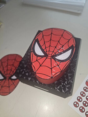 Spiderman Kutu - Süper Kahraman Temalı Organizer Kutu + Sticker Hediyeli Defter Laptop Süsleme