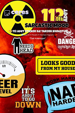 Sarcastic Mood Sticker Seti – 112 Parça Esprili, Mizahi, İronik Sticker Koleksiyonu