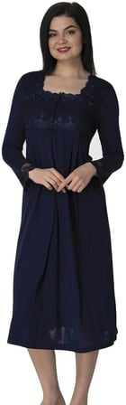 Kadın Lacivert Hamile Lohusa Gecelik, M, EF2404EF-86D0018320016