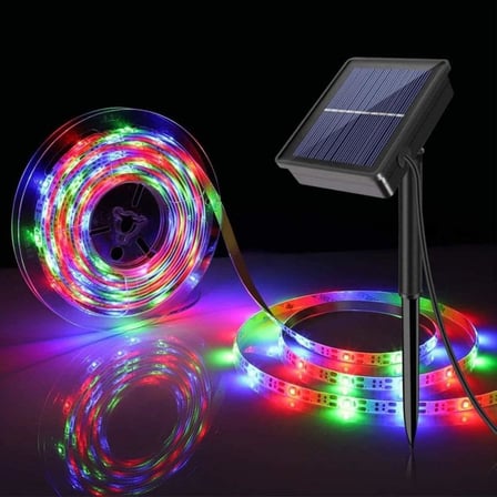 UpWay Güneş Enerjili Solar Aydınlatma RGB 3 Metre Silikonlu Şerit LED Ev Bahçe Süsleme Dekor