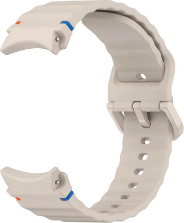Samsung Galaxy Watch 7/6/5/4/FE Serisi (40mm/44mm), Watch 6/4 Classic (47mm/43mm/42mm) ve Samsung Watch 5 Pro (45mm) için Yumuşak ve Konforlu Wave 20mm Silikon Kordon