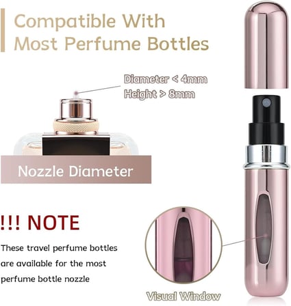 Kyrotech 4 Adet Taşınabilir Mini Parfüm Atomizer Şişesi – 5 ML Yeniden Doldurulabilir Seyahat Parfüm Spreyi, Kompakt ve Sızdırmaz Tasarım