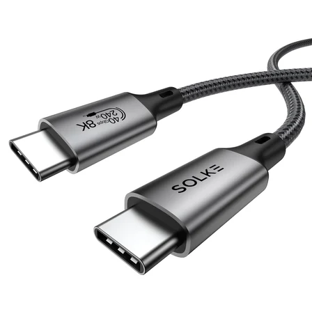 USB4 USB-C Kablo 1.8 m 240W 40Gbps 8K 60Hz 4K 144Hz Thunderbolt 3/4 Uyumlu Type-C Hızlı Şarj Veri Görüntü ve Ses Aktarım Kablosu