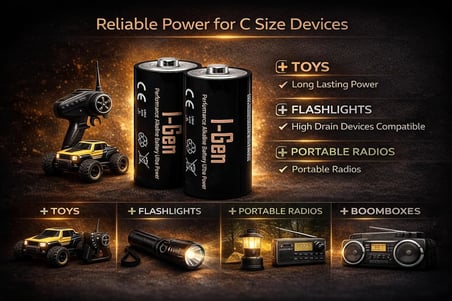 Batteries LR14 Ultra Alkalin C Boy Pil 1.5V Orta Boy Pil (2, 2'li Paket)
