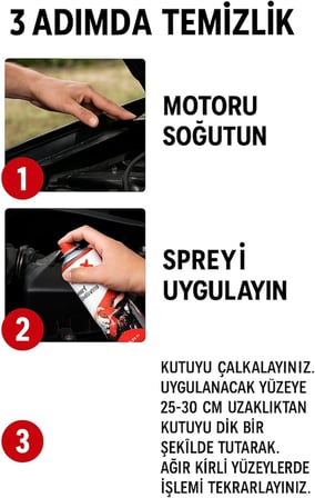 Susuz Motor Temizleme Spreyi 500 ML,Motor Yağ ve Kir Çözücü