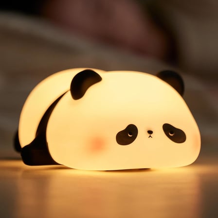 Çocuk gece lambası, panda gece lambası, 3 ışık modu, kısılabilir, zamanlayıcılı, dokunmatik kontrollü silikon gece lambası, bebek, USB ile şarj edilebilir, panda lambası, sevimli gece lambası,