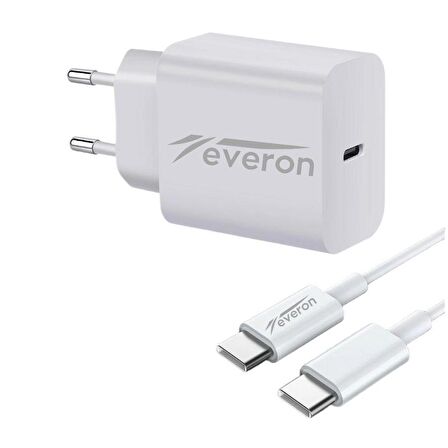 Everon 25W Hızlı Şarj Cihazı TypeC Kablolu EVR001
