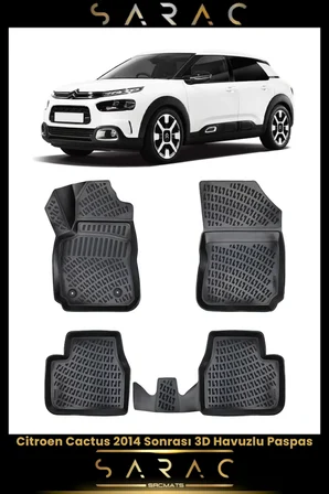 Citroen Cactus 2019 Model Araca Özel 3d Havuzlu Paspas