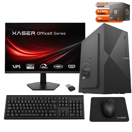 Xaser BusinessX160 Ryzen 5 8400F 16GB DDR5 Ram 256GB SSD GT610 Ekran Kartı 27" Monitör Ofis Bilgisayarı