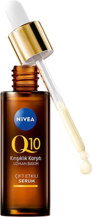 NIVEA Q10 Kırışıklık Karşıtı Çift Etkili Cilt Serumu 30 ml, Saf Q10, Şeker Sebepli Kırışıklık Önleyici