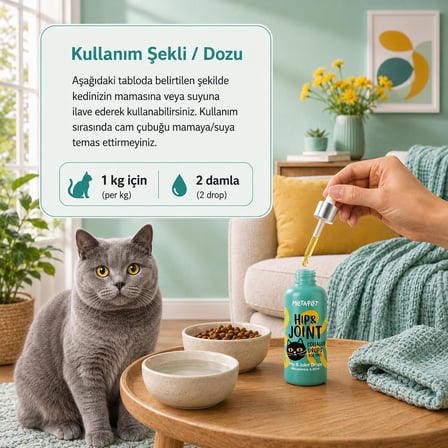 Metapet Kediler İçin Eklem Sağlığı Vitamini Damla 50 ml Glukozamin