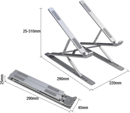 Çift Katlı Ayarlanabilir Laptop Stand Katlanabilir Alüminyum Tablet Notebook Stand Dizüstü Bilgisayar Standı