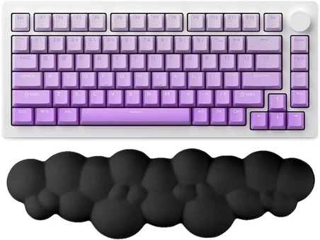 Bulut Şekilli Klavye Bilek Desteği Ergonomik &amp; Konforlu Memory Foam Kaymaz Taban Bilek Yastığı (Pembe)