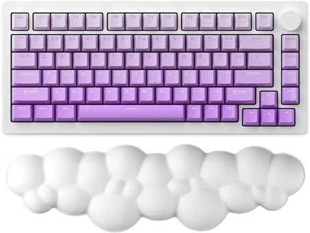 Bulut Şekilli Klavye Bilek Desteği Ergonomik &amp; Konforlu Memory Foam Kaymaz Taban Bilek Yastığı (Pembe)